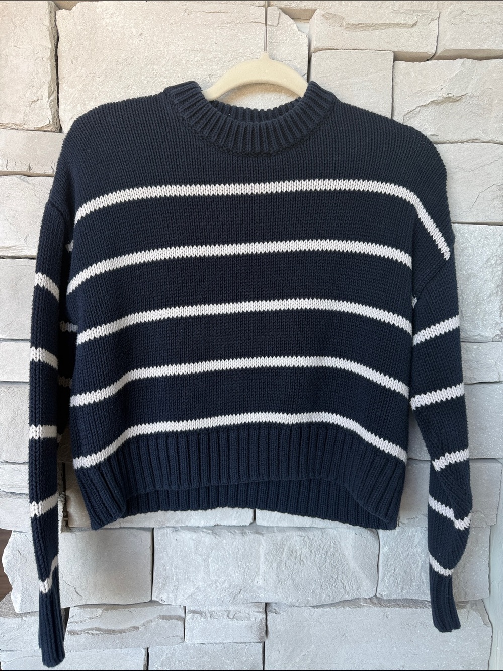 Jenni Kayne Chloe Striped Cotton Crewneck Sweater